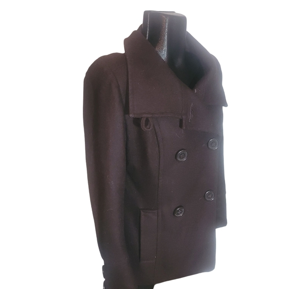 Women's Double-Breasted Coat - Black - Picture 3 of 7